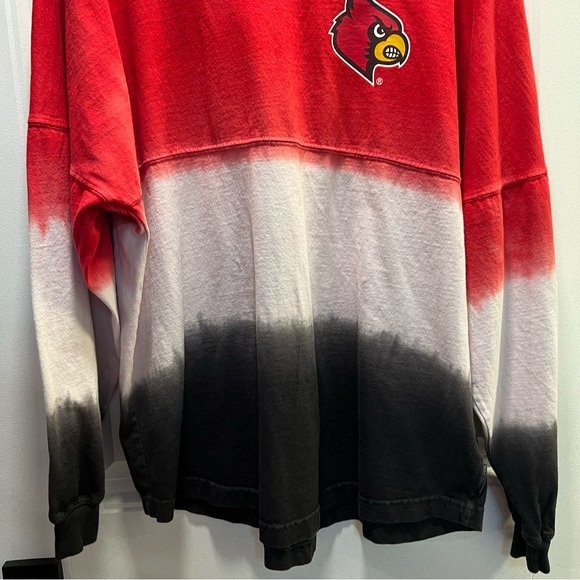 Spirit Jersey University of Louisville Red Black White Tie Shirt. Size Medium. - Picture 9 of 11